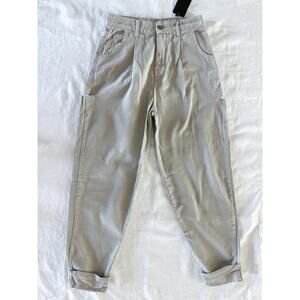 Nasty Gal Slash Thigh Wide Taper Jean Stone